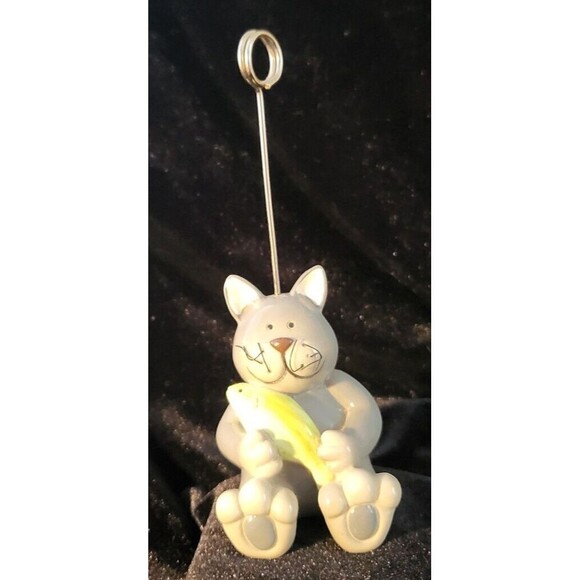 Cat Figurines Photo/ Picture Card Holder Set Of 2 - Picture 3 of 7